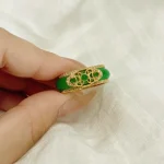 انگشتر زنانه یشم سبز - تصویر 3